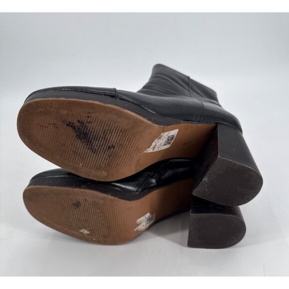 ASOS Design Black Leather Ankle Boots Mid Block Heel Zip Size 7 Womens - Picture 12 of 13